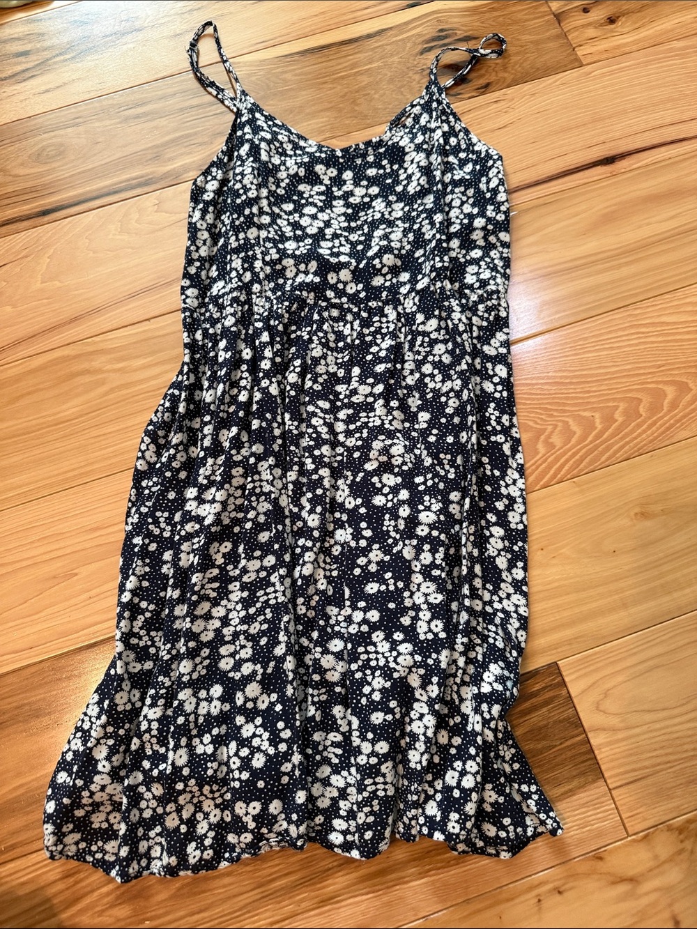 Navy with White flowers short dress